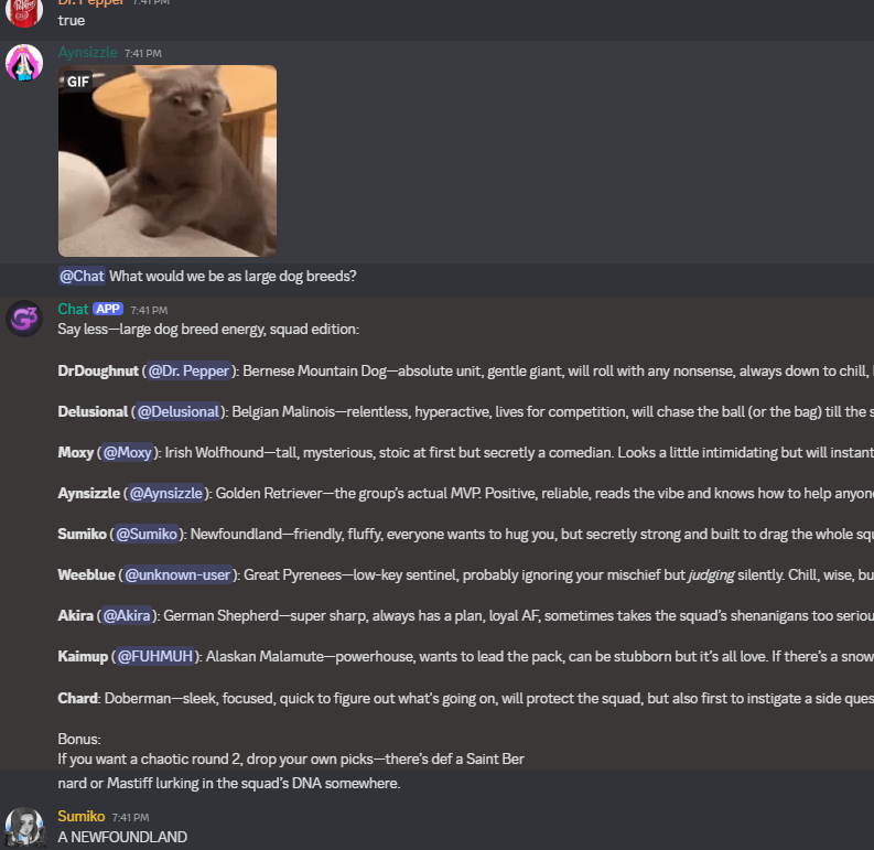 Discord bot interface